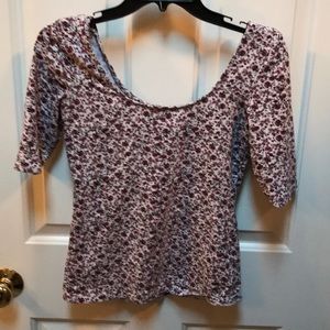 Floral quarter sleeve shirt